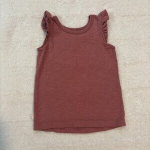 Childhoods dusty rose sleeveless top with ruffles at shoulders